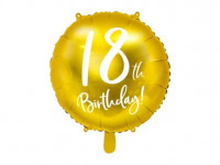 Folijos balionas 18-asis gimtadienis, auksinis, 45 cm