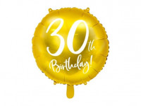 Folijos balionas 30-asis gimtadienis, auksinis, 45 cm