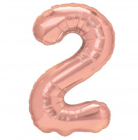 Folijos balionas numeris 2, rožinio aukso sp., 100cm