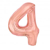 Folijos balionas numeris 4, rožinio aukso sp., 100cm