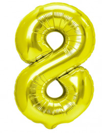 Folijos balionas numeris 8 auksinis 100cm