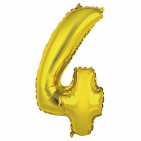Folijos balionas skaičius 4, auksinė matinė sp., 35cm