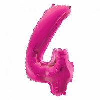 Folijos balionas skaičius 4, rožinė matinė sp., 35cm