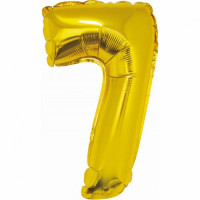 Folijos balionas skaičius 7, auksinė matinė sp., 35cm