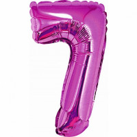 Folijos balionas skaičius 7, rožinė blizgi sp., 35cm