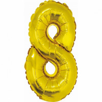 Folijos balionas skaičius 8, auksinė blizgi sp., 35cm