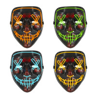 Helovino LED kaukė, spalvų derinys, 17x20,5 cm