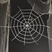 Helovino puošmena Pliušinis voratinklis, baltas, 150 cm