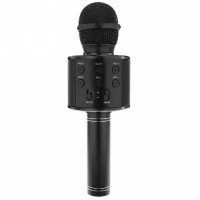 Karaokė mikrofonas su garsiakalbiu, juodas