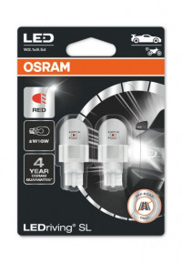 Osram LED lemputės, W16W T10 W2.1x9.5d 12V, Raudona 6000K, 921DRP-02B