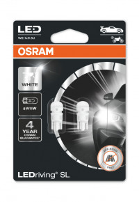 OSRAM lemputė LEDriving SL 12V T10, 6000K balta sp., 2825DWP-02B