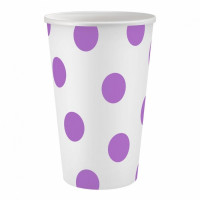 Popieriniai puodeliai su levandų taškeliais, 6vnt., 250ml
