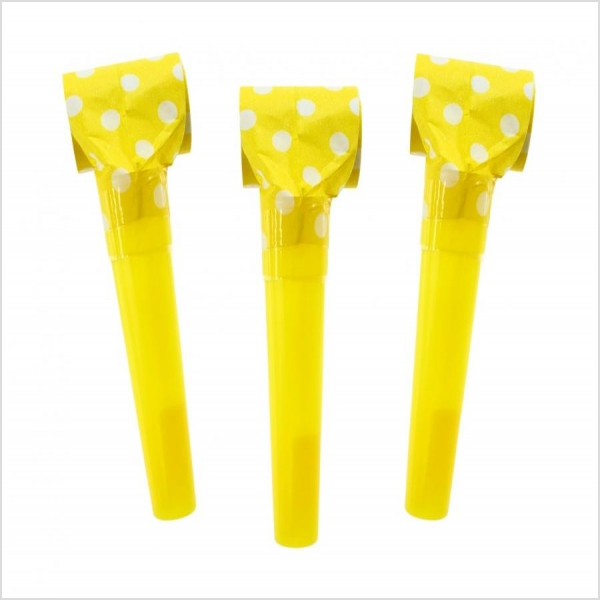 Popieriniai vakarėlio švilpukai, geltona spalva, 100vnt