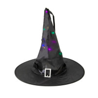 Raganos kepurė su LED diodais, juoda, 38x35cm