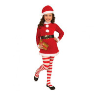 Rinkinys Santa Girl Role-Play (kepurė, suknelė, diržas, kojinės), dydis 7-9 metai